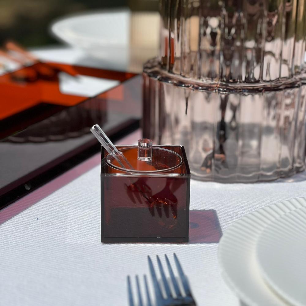 Colored Lucite Honey Dish