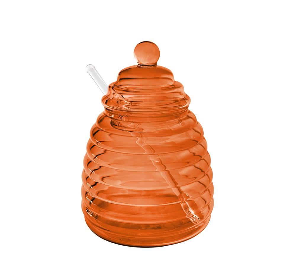 Hive Glass Honey Dish with spoon