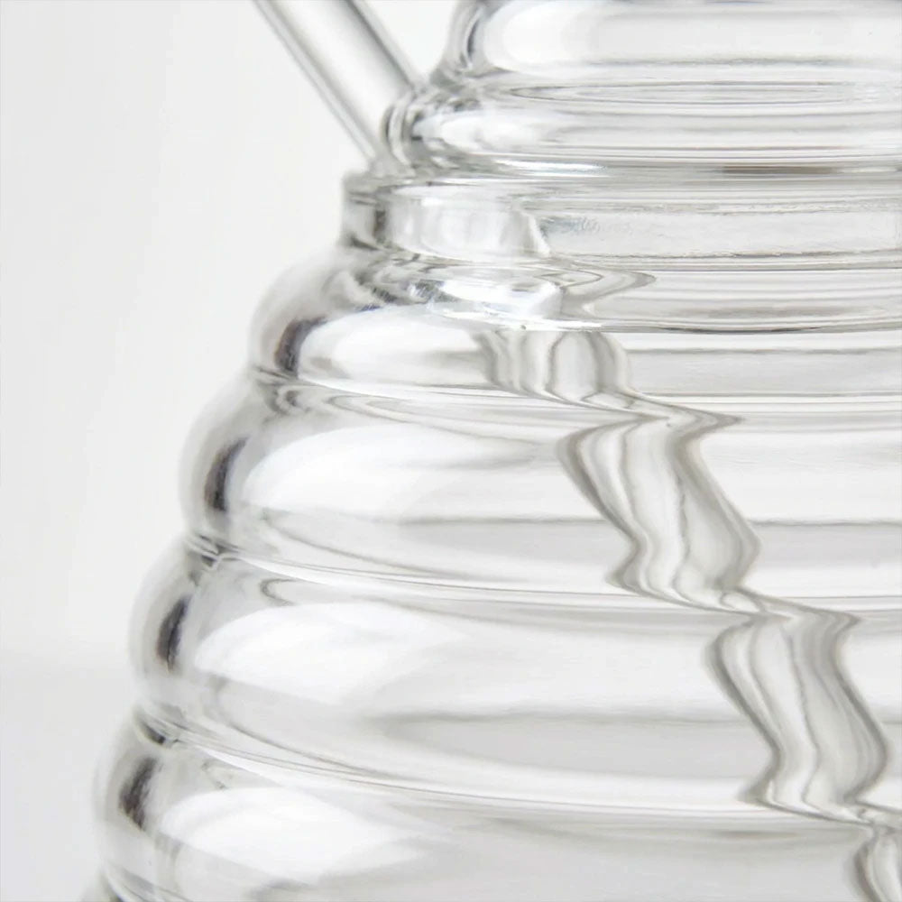 Hive Glass Honey Dish with spoon