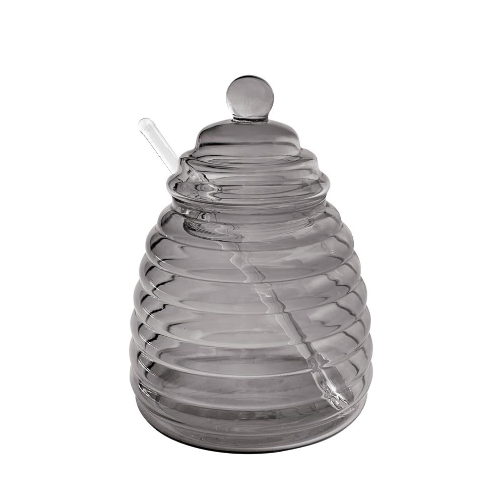 Hive Glass Honey Dish with spoon