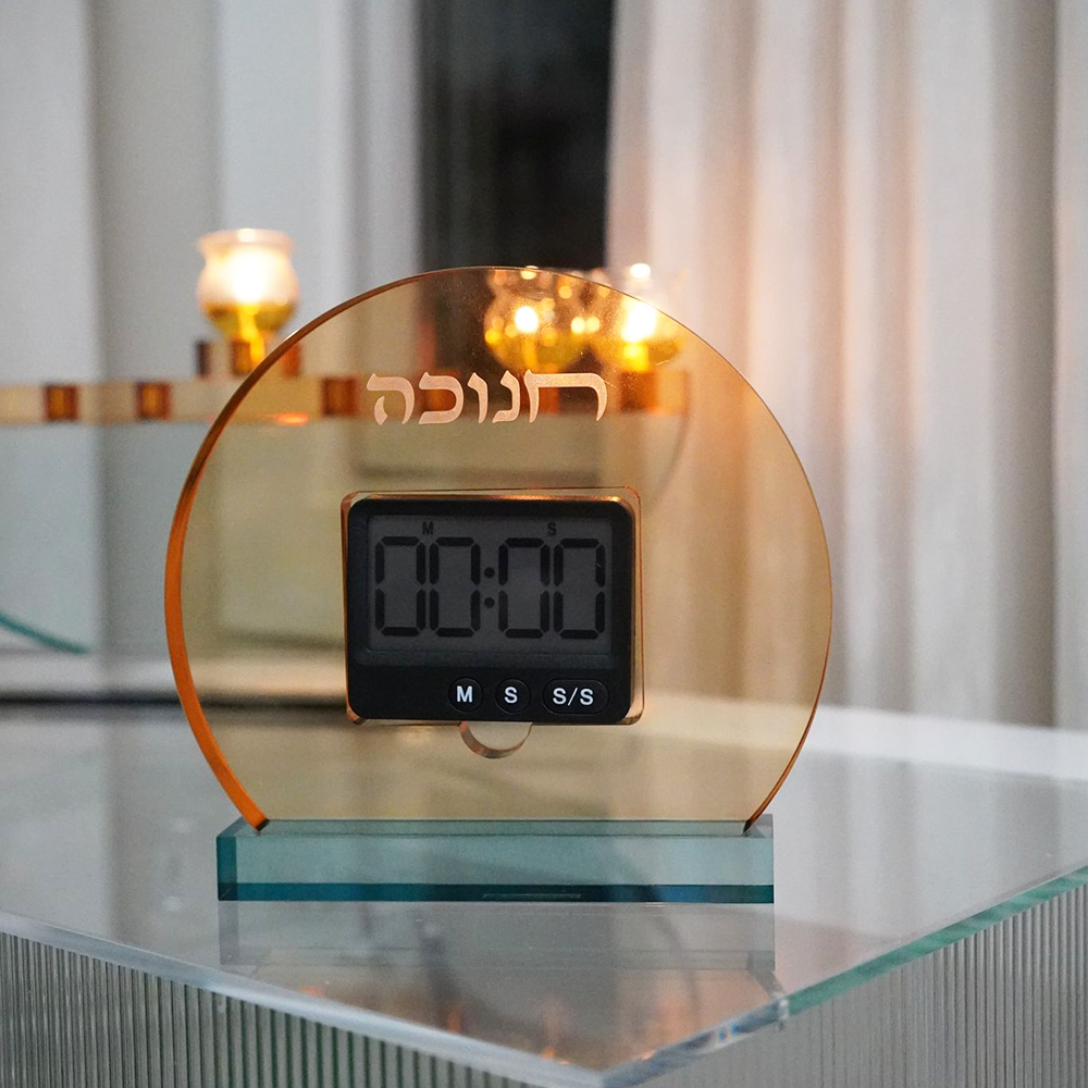 Amber & Teal Lucite Chanukah Timer