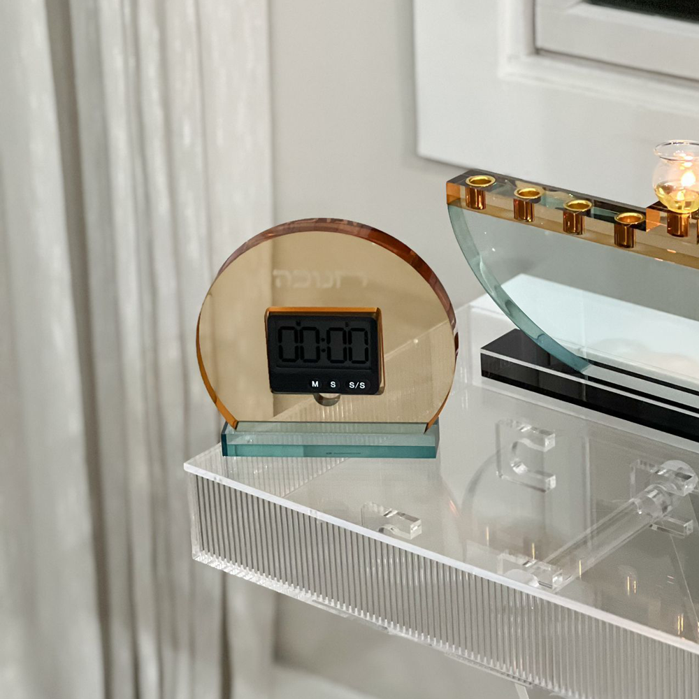 Amber & Teal Lucite Chanukah Timer