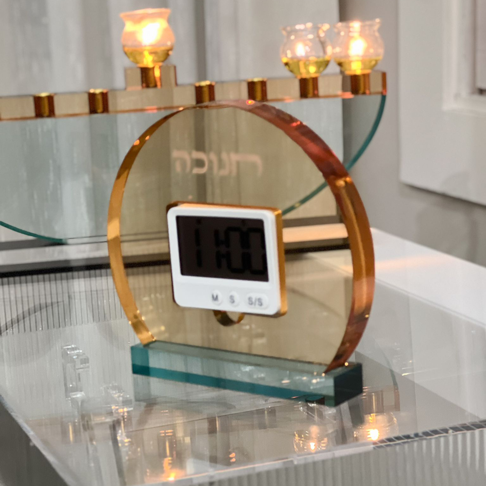 Amber & Teal Lucite Chanukah Timer