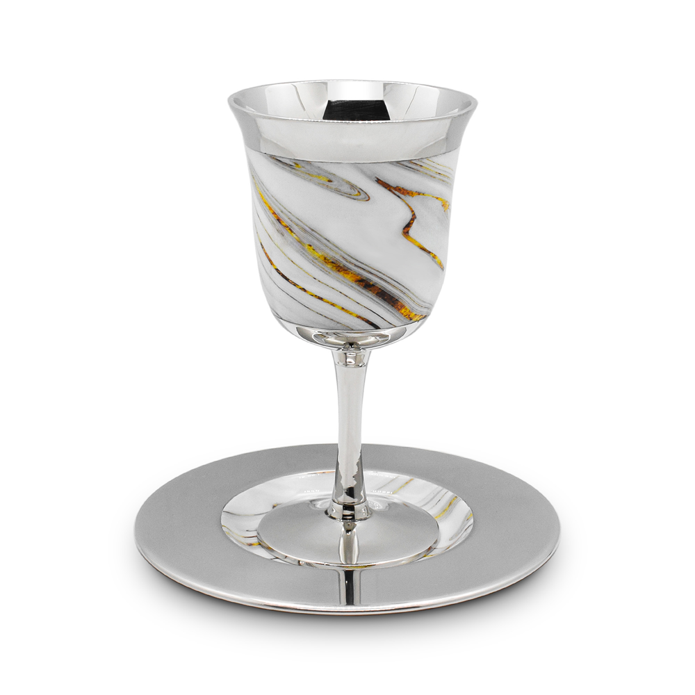 Kiddush Cup with Marble design