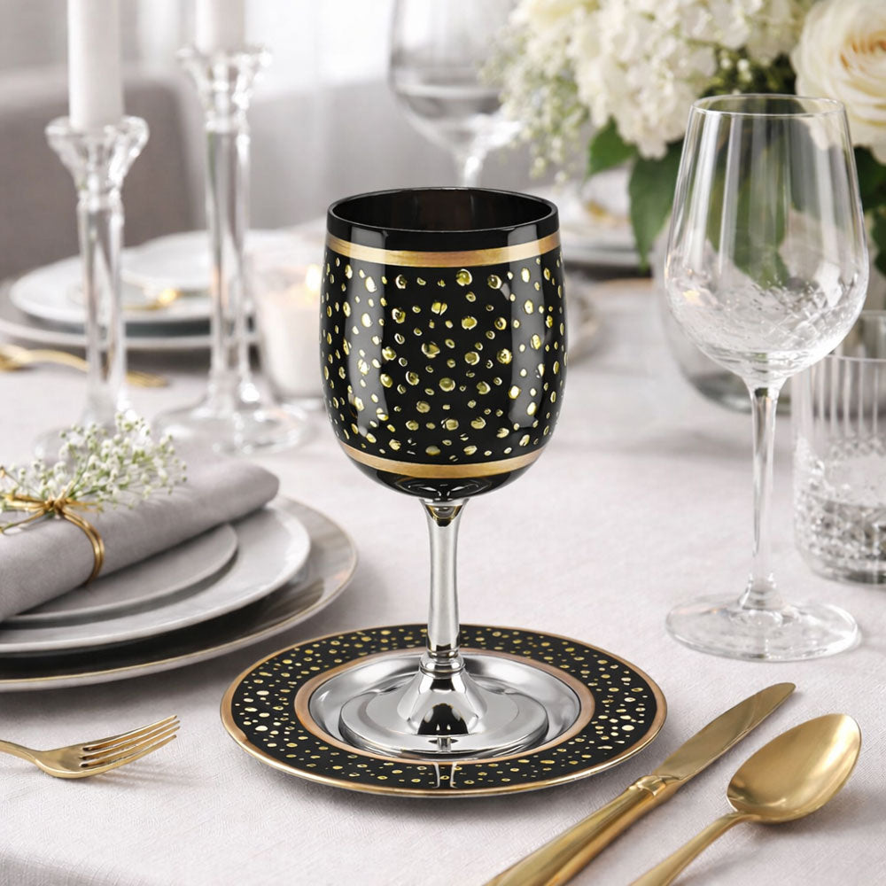 Enamel Kiddush Cup with Gold Designs