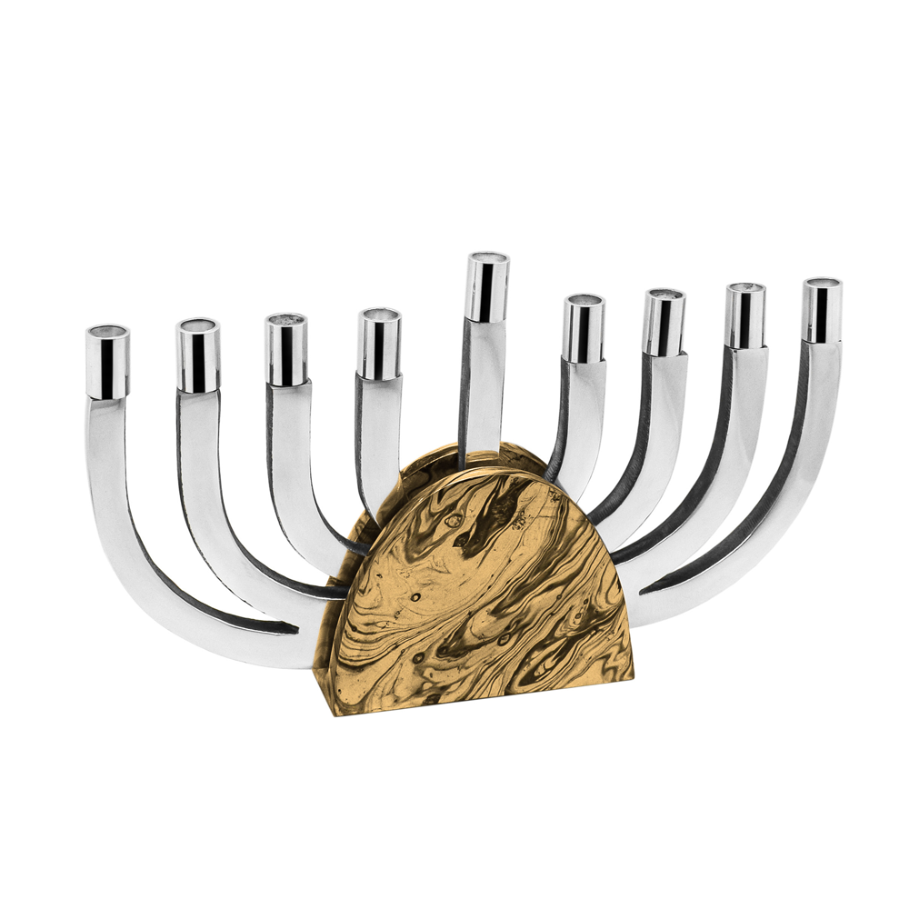 Aluminium  Menorah with Swirls