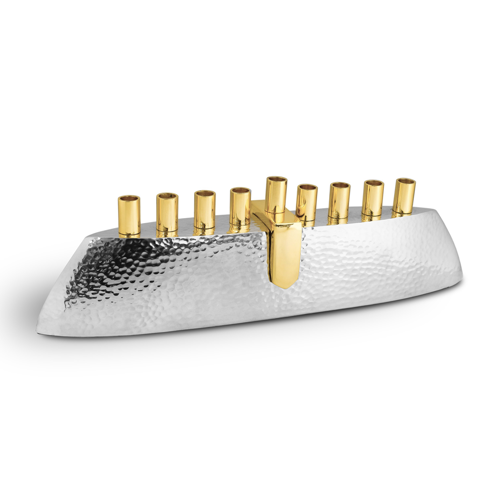Aluminium Hammered Menorah
