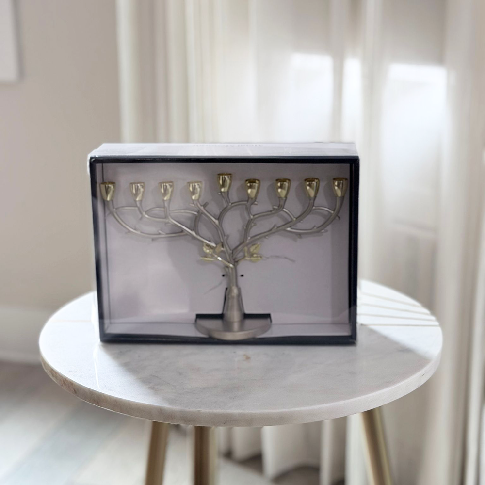 Tree Design Metal Menorah