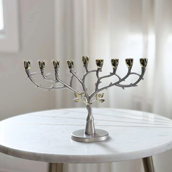 Tree Design Metal Menorah