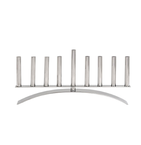 Stainless Steel Menorah with Oval Base