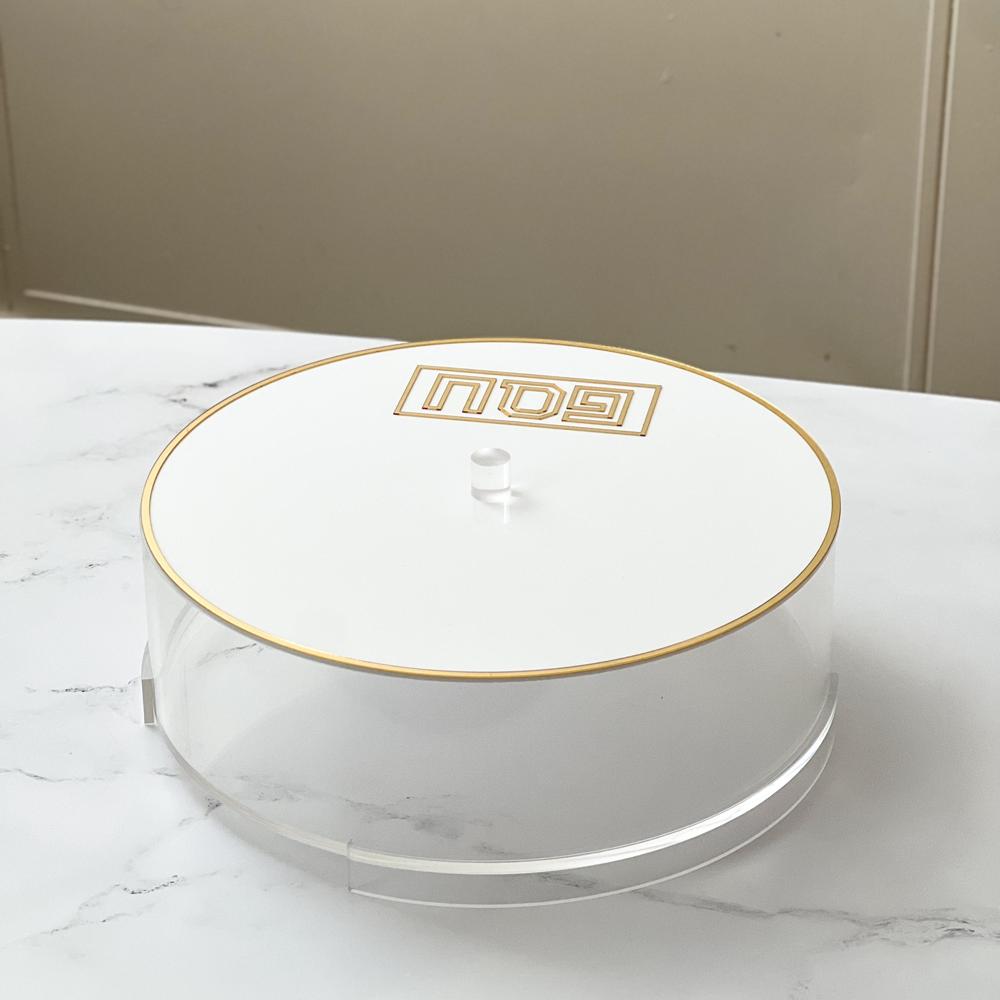 Lucite Matzah Box with Mirror Design