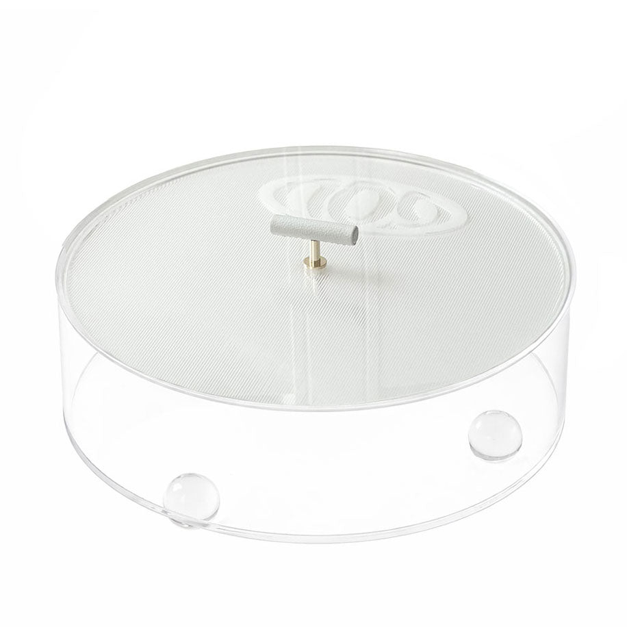 Lucite Corrugated Matzah Box with Leatherette Handle