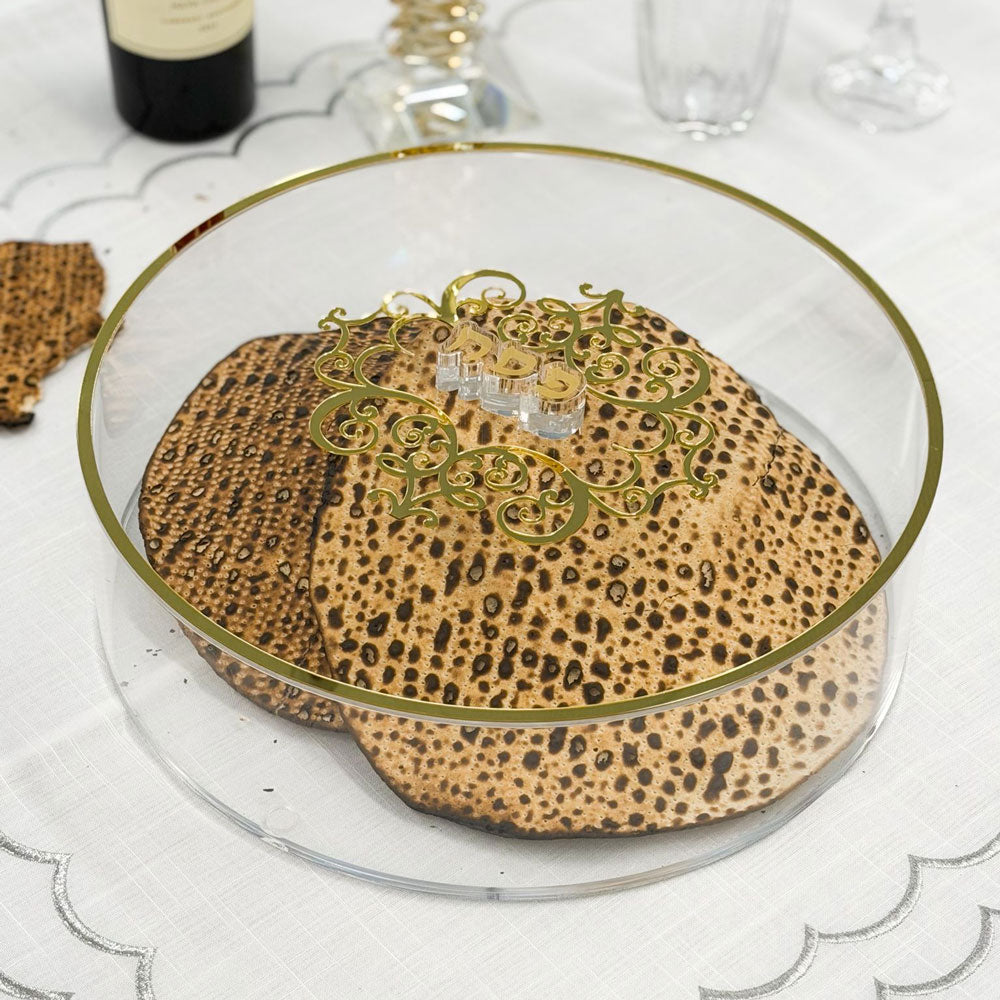 Lucite Filigree Matzah Box