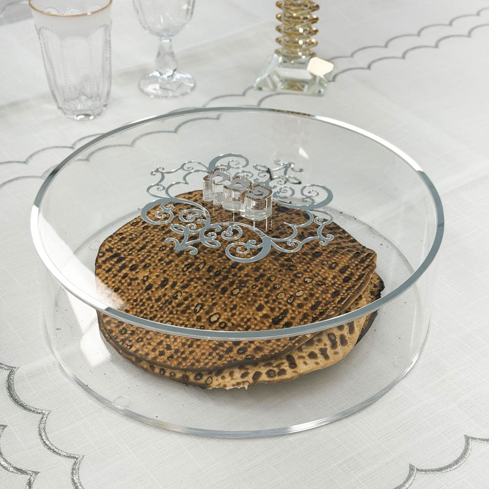 Lucite Filigree Matzah Box