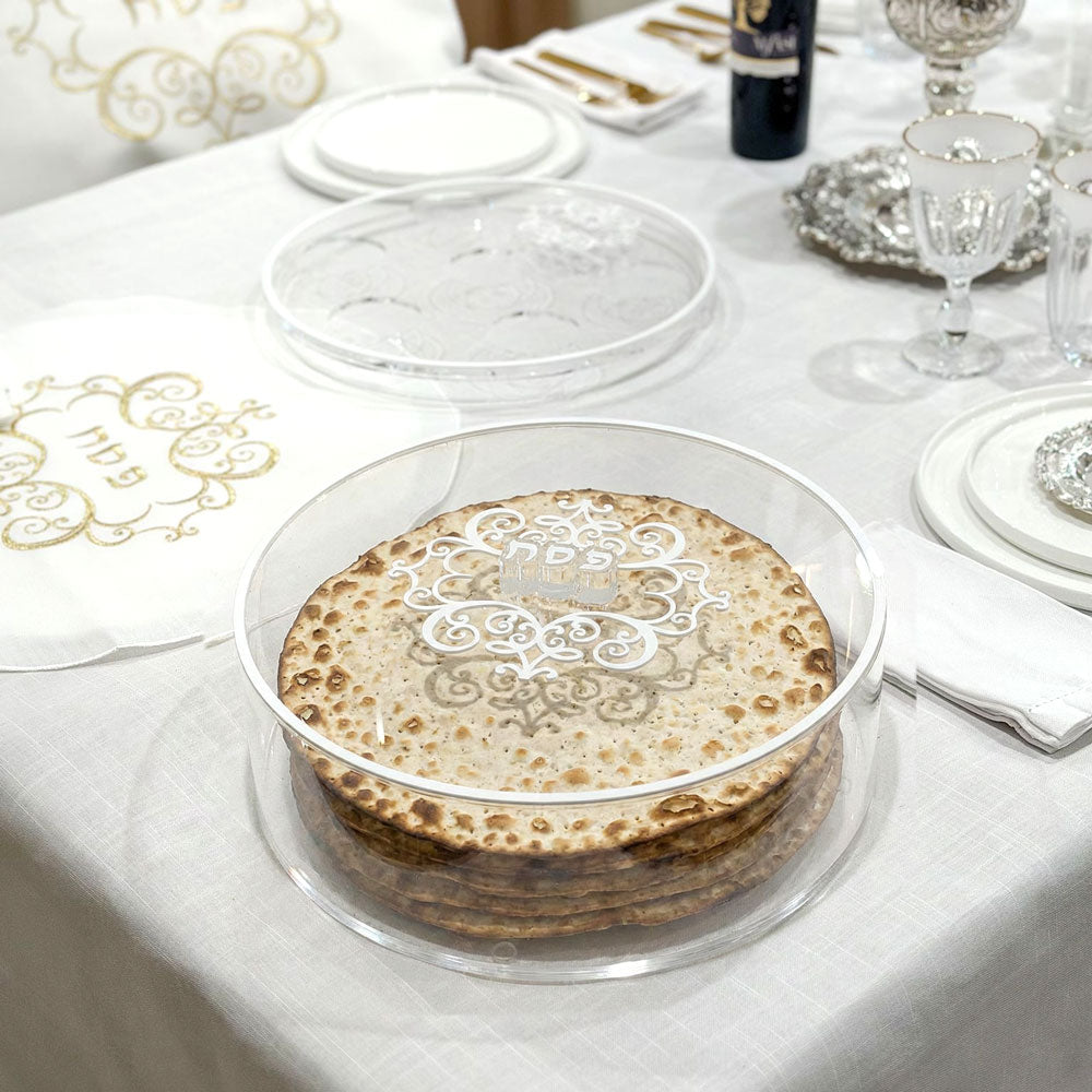 Lucite Filigree Matzah Box