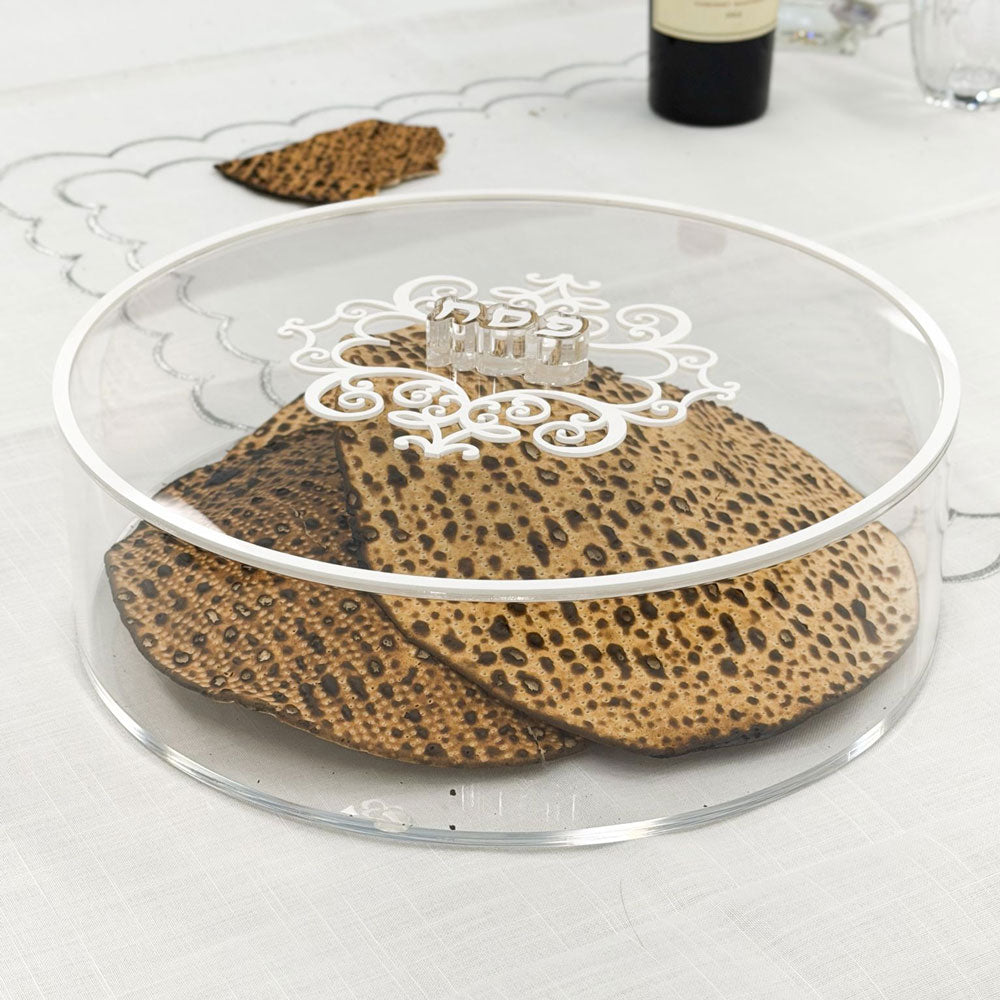 Lucite Filigree Matzah Box