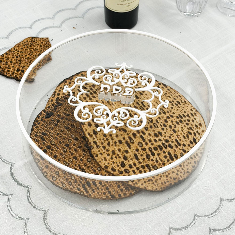 Lucite Filigree Matzah Box