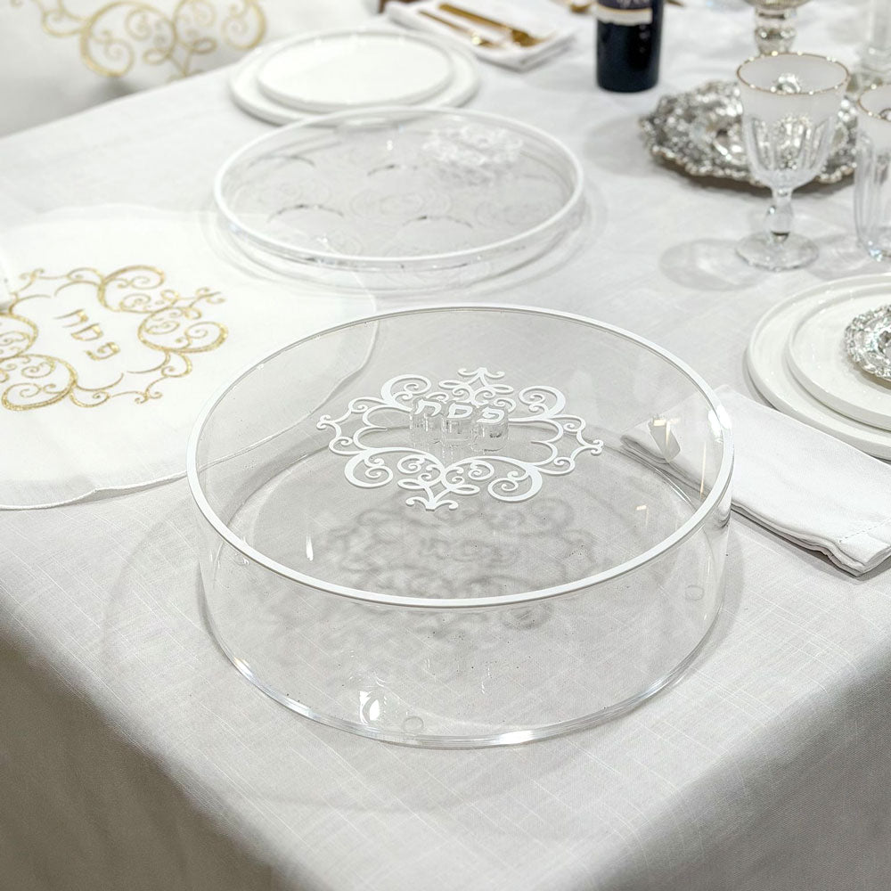 Lucite Filigree Matzah Box