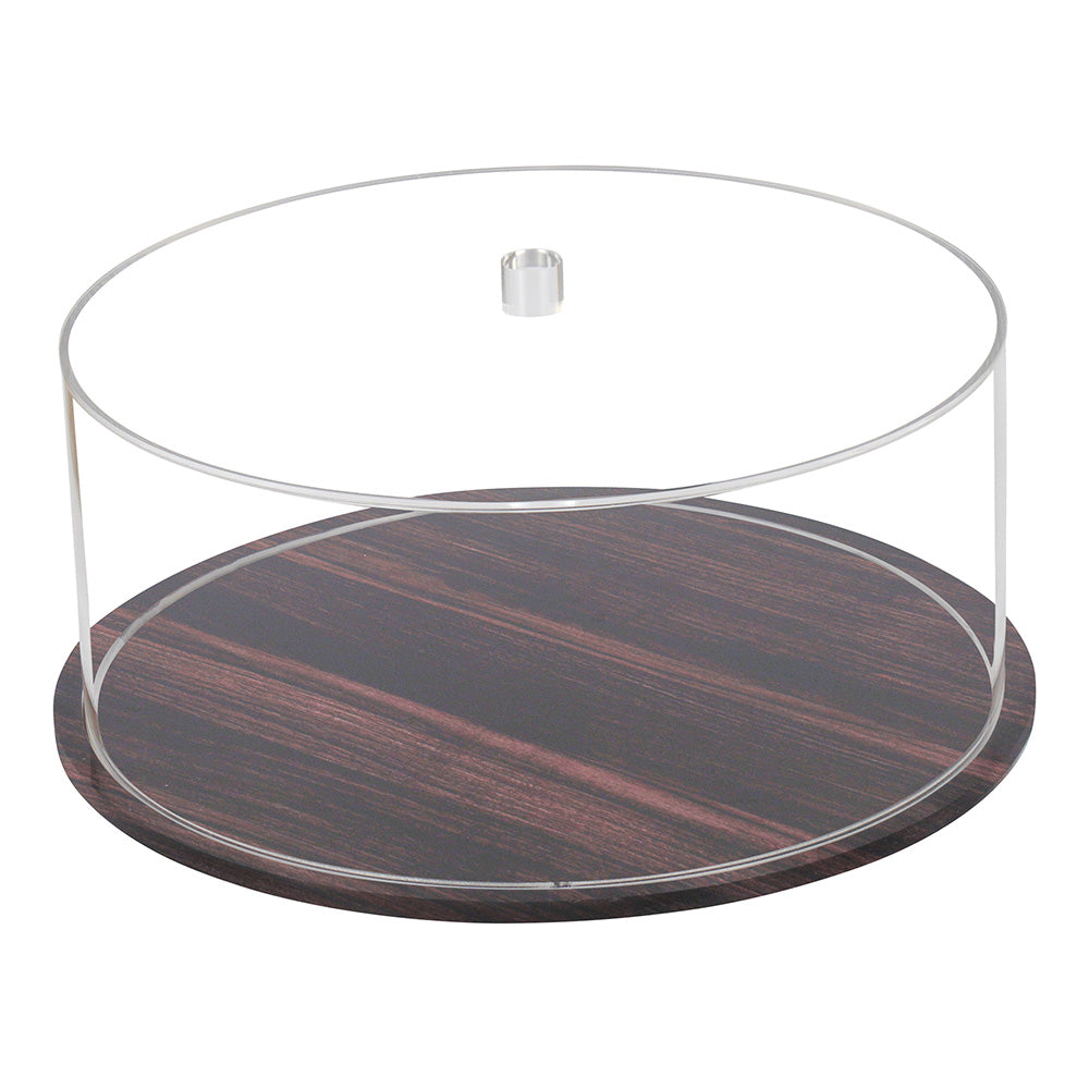 Lucite Wood Look Cake Dome