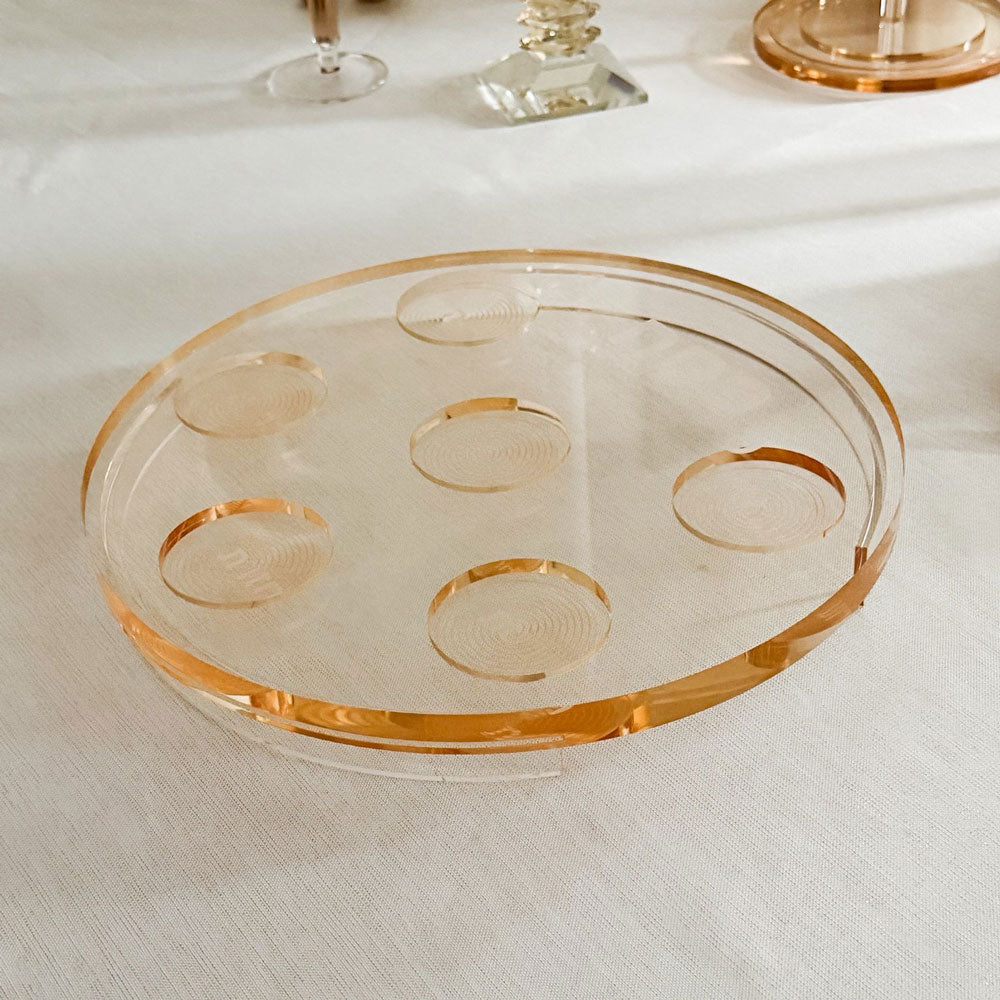Amber Lucite Seder Plate