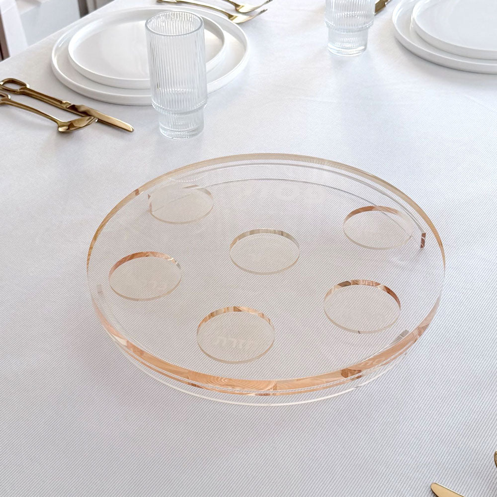 Amber Lucite Seder Plate