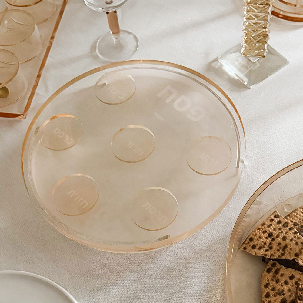Amber Lucite Seder Plate