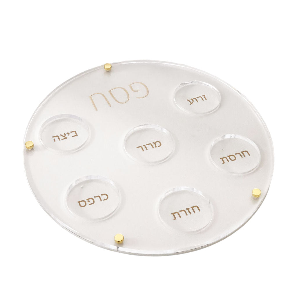 Lucite Seder Plate with Leatherette Backing