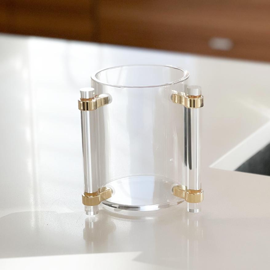 Lucite Wash Cup with Elegant Handles