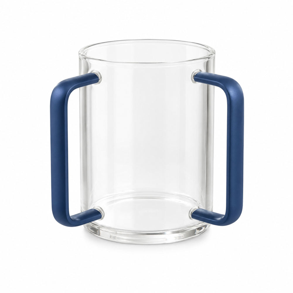Lucite Wash Cups with Blue Handles