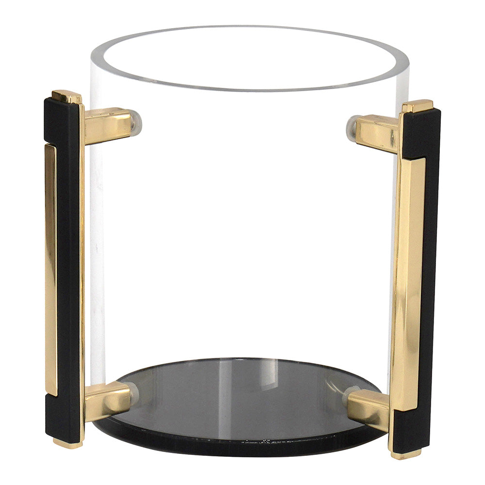 Lucite Clear Wash Cup with Gold Designed Handles