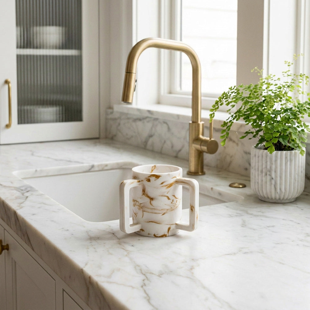 Resin Gold Marble Wash Cup