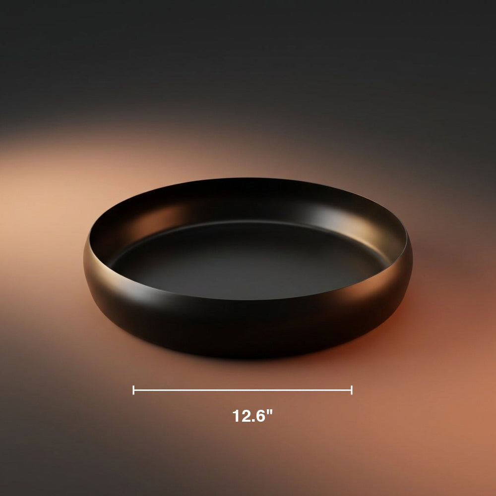 Matte Black Stainless Steel Round Tray