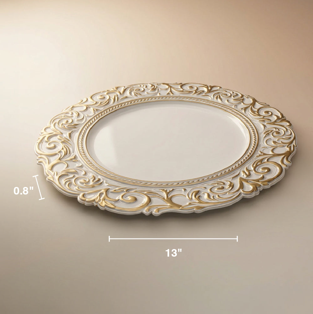 Gold Filigree Charger Plates 4pk