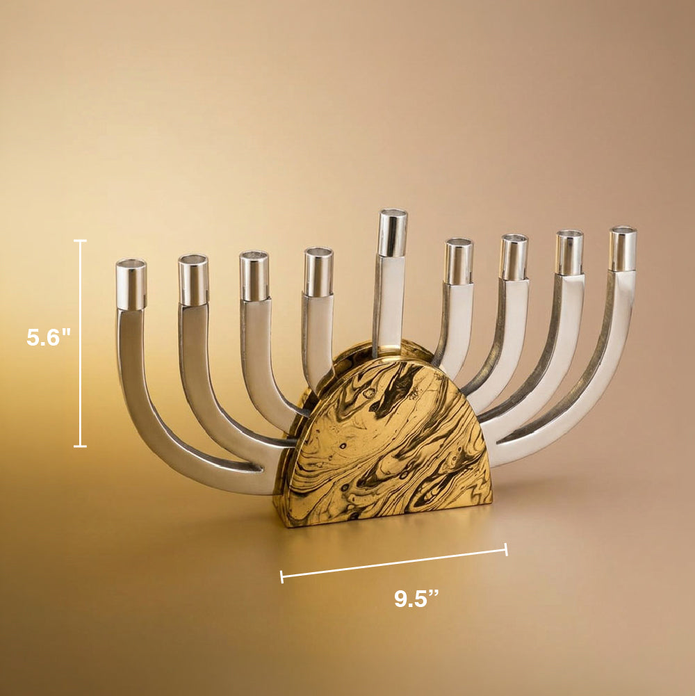 Aluminium  Menorah with Swirls