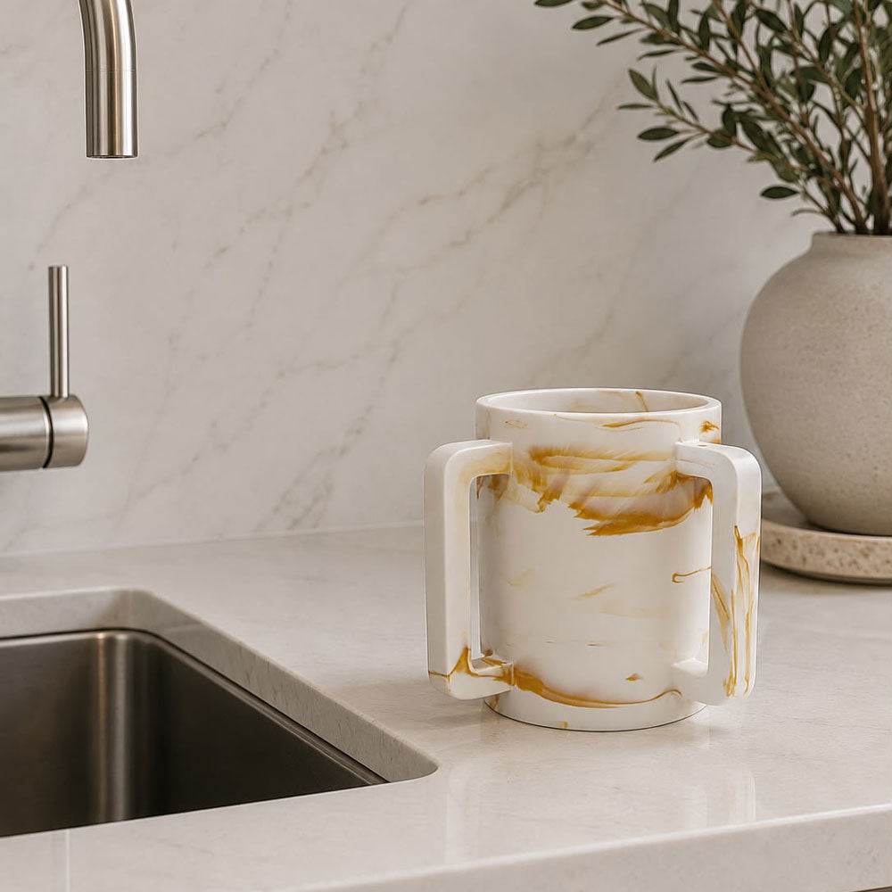 Resin Gold Marble Wash Cup