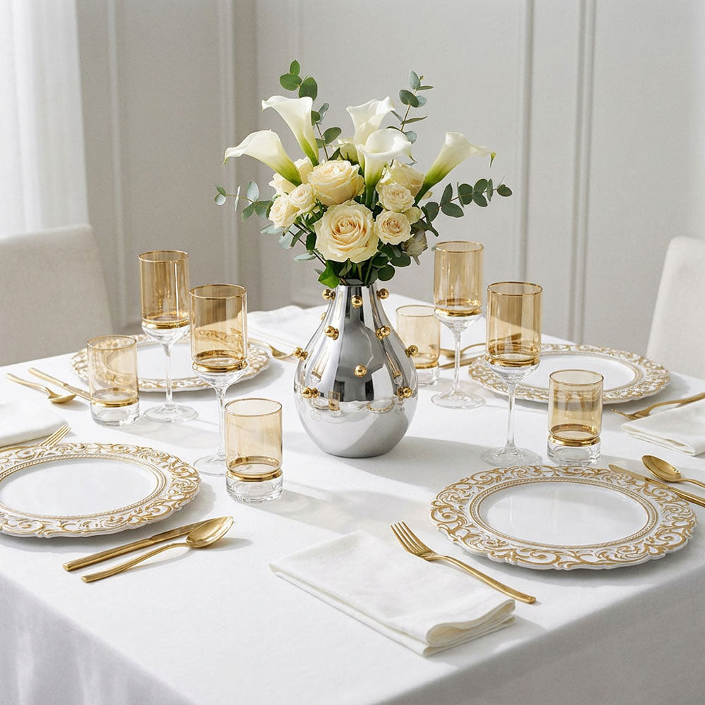 Gold Filigree Charger Plates 4pk