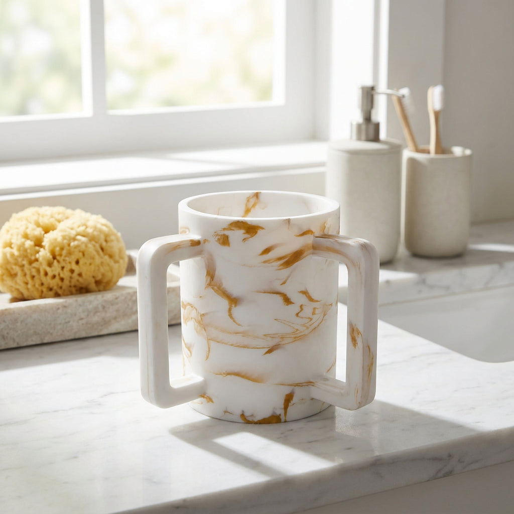 Resin Gold Marble Wash Cup