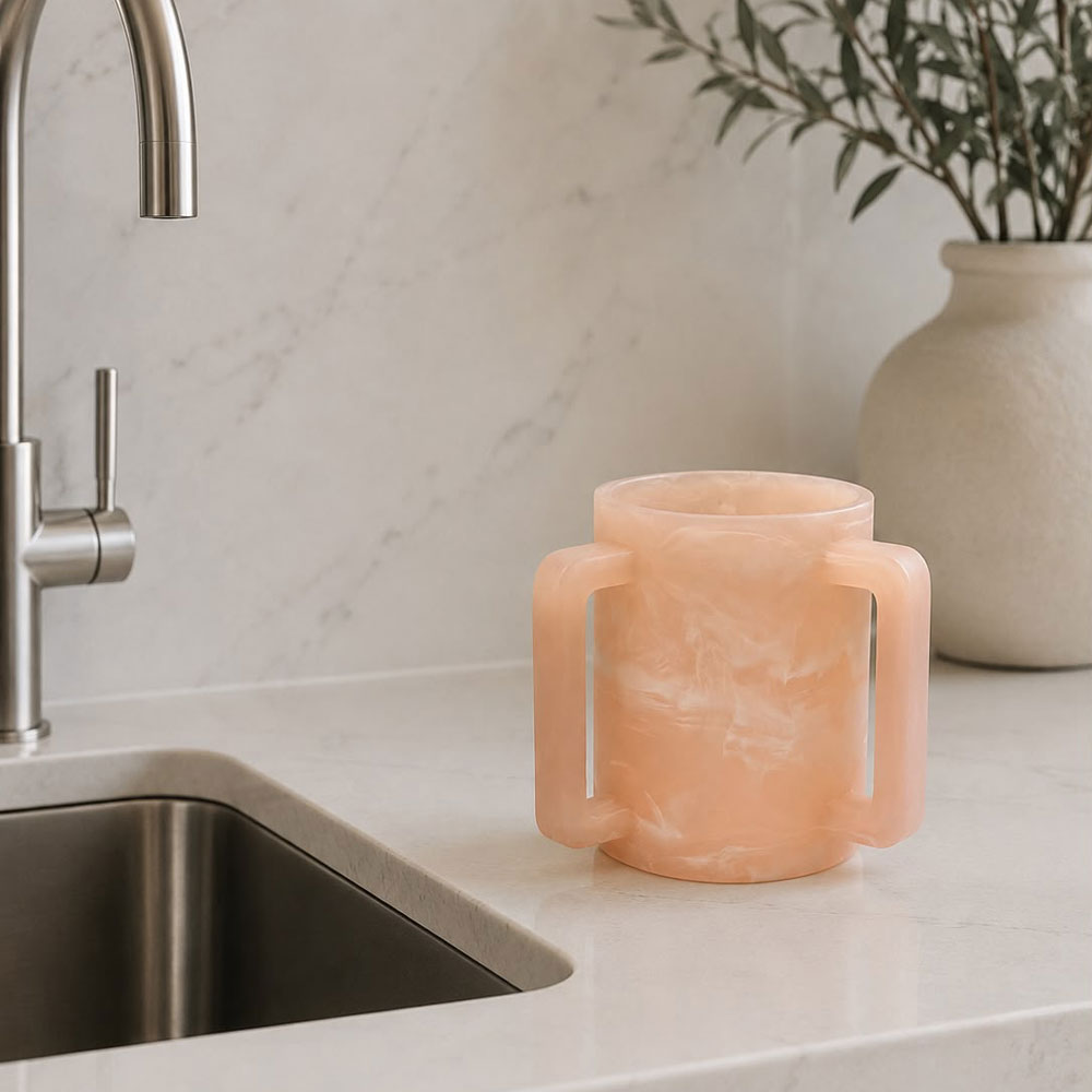 Resin Pink Marble Wash Cup