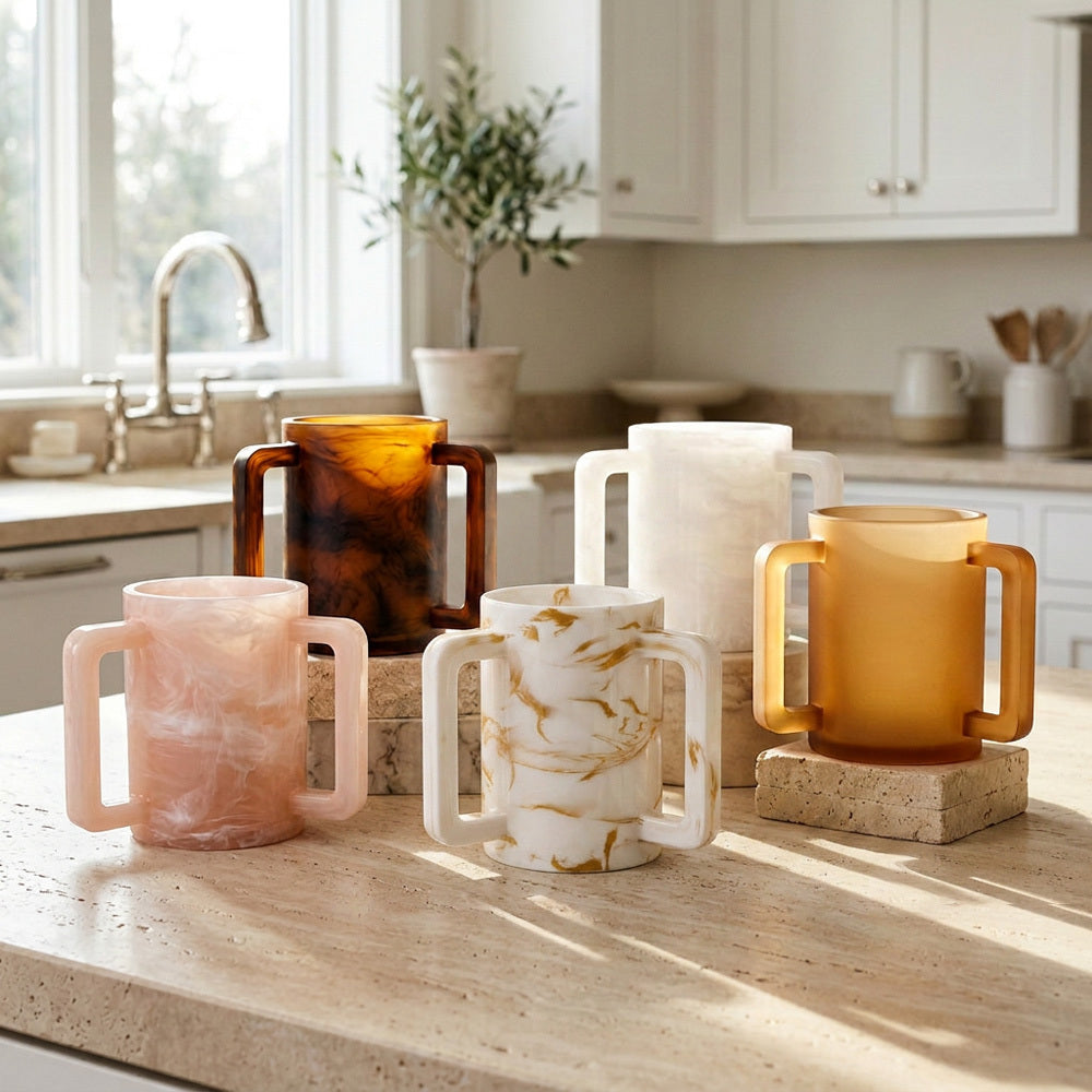 Resin Gold Marble Wash Cup