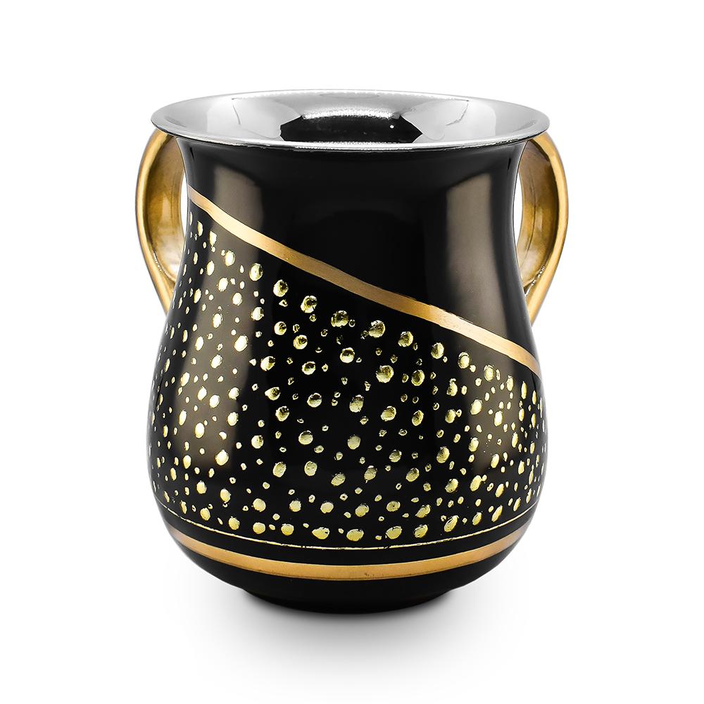 Enamel Wash Cup with Gold Designs