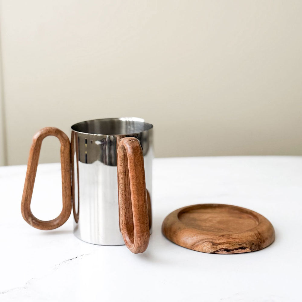 Wood & Stainless Steel Wash Cup