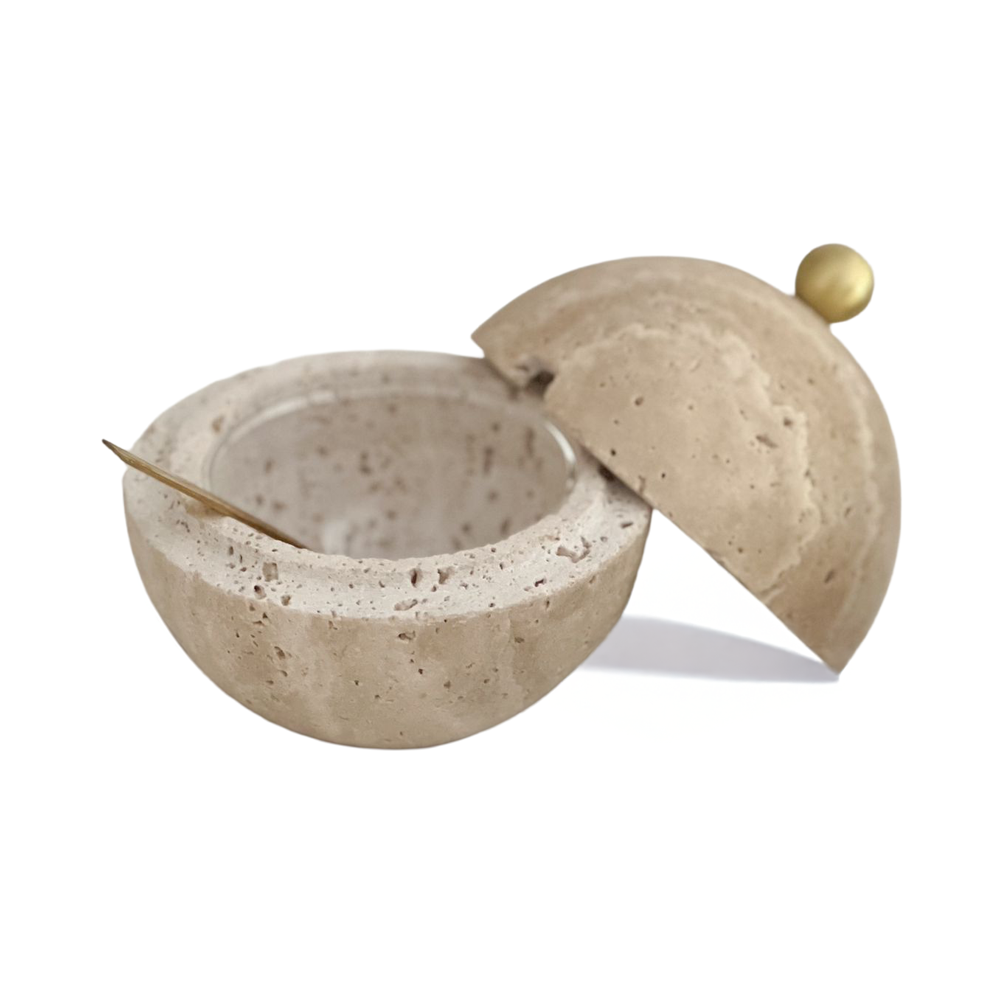 Travertine Honey Dish
