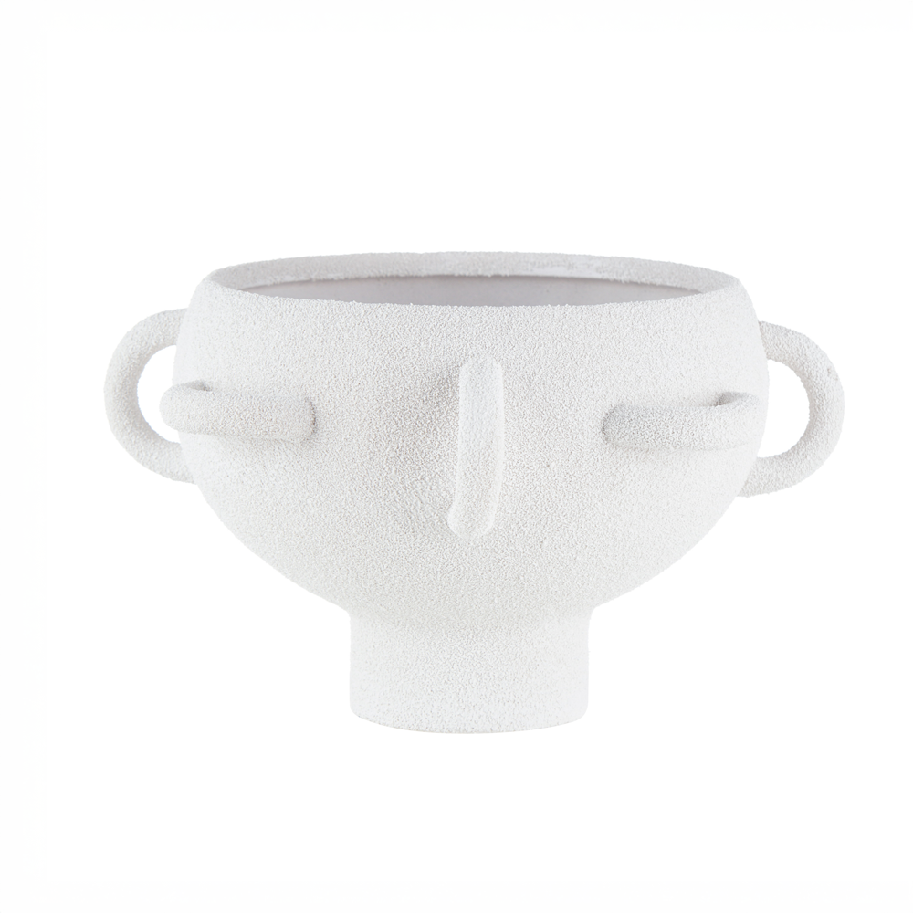 Textured Porcelain Serving Bowl with Unique Handles