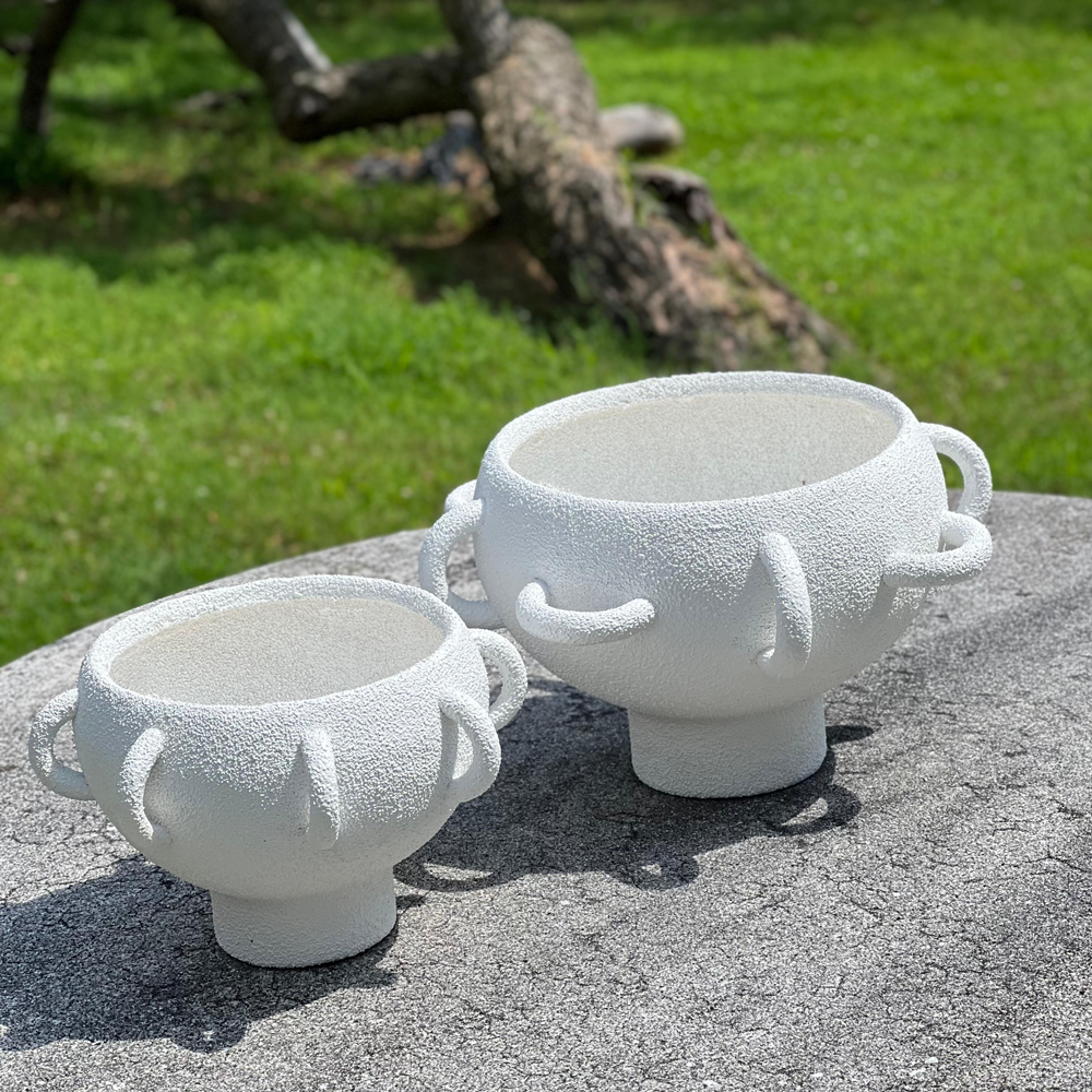 Textured Porcelain  Decorative Bowl with Multiple Handles Design