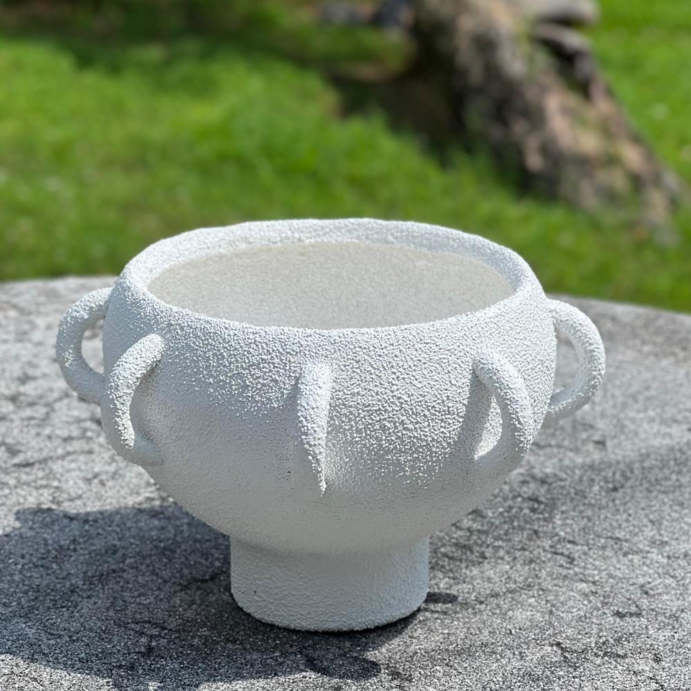 Textured Porcelain  Decorative Bowl with Multiple Handles Design