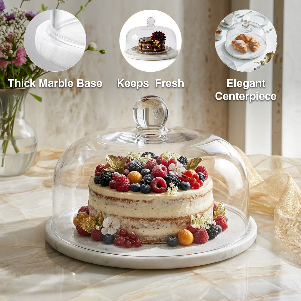 Marble Base Cake Dome