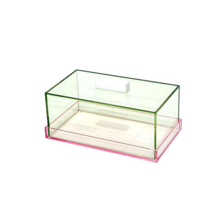 Green & Pink Lucite Cake Tray & Lid