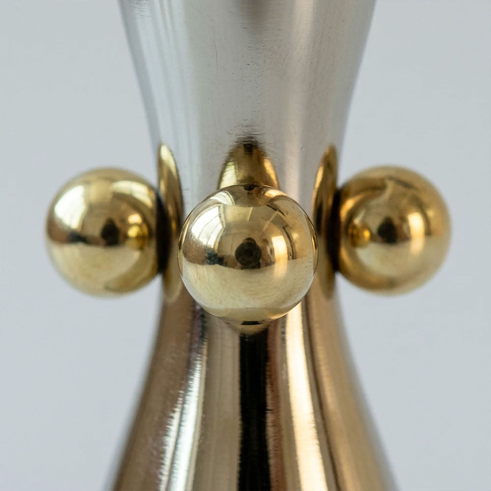 Stainless Steel Candle Holders with Gold Balls