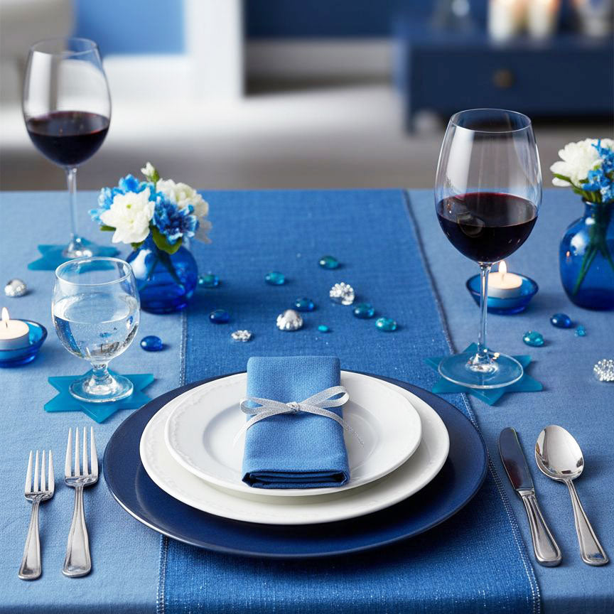 Resin Blue Swirl Star of David Coasters 4pk