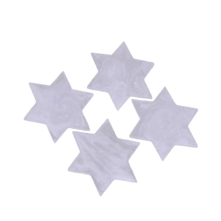 Resin White Swirl Star of David Coasters 4pk